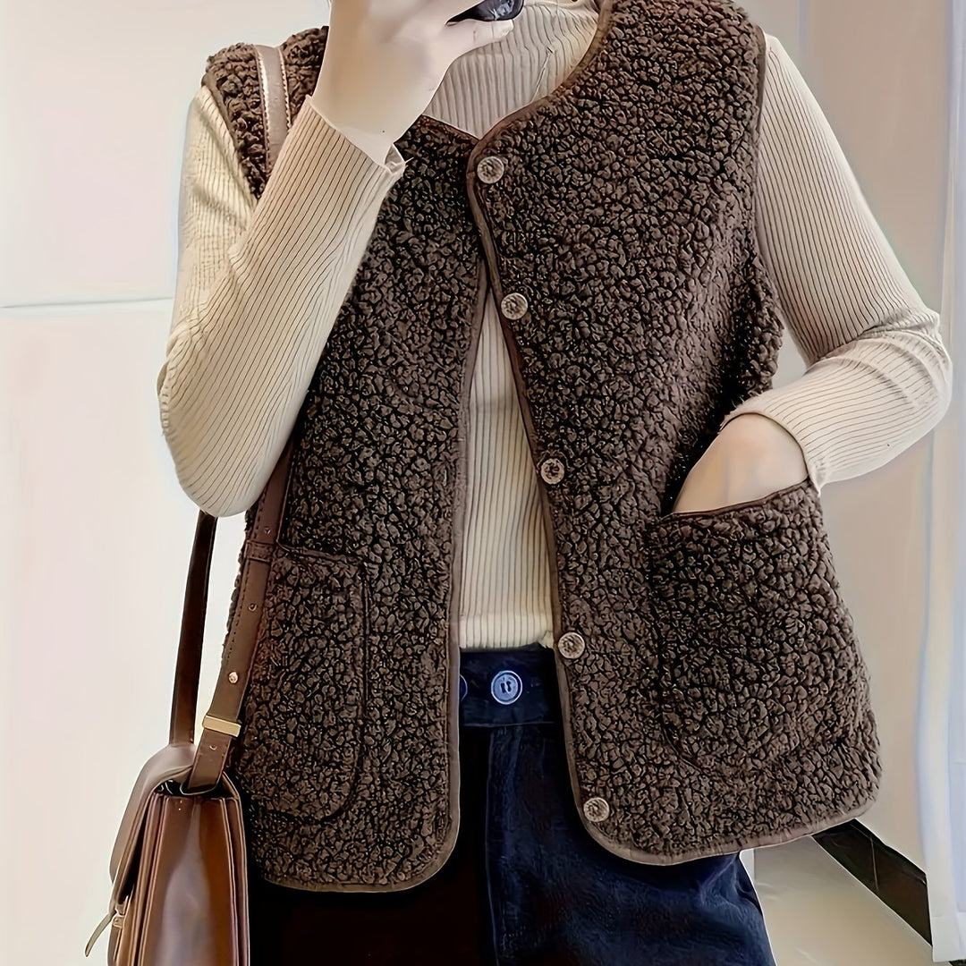 Justine button front sweater vest – image 14