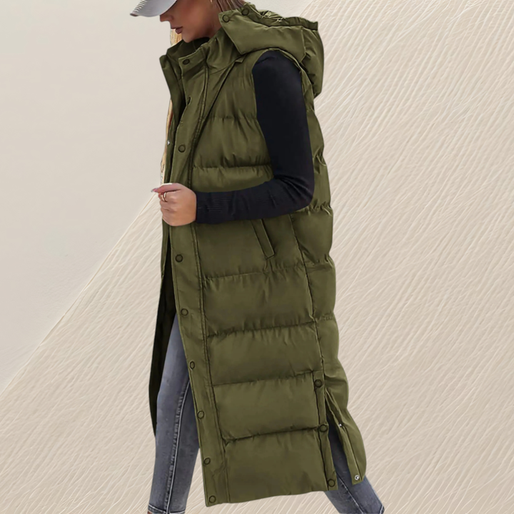 Eira Elegant Relaxed Longline Quilted Gilet - image 7