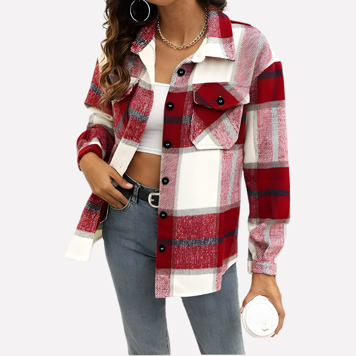 Turid relaxed plaid shacket – image 9