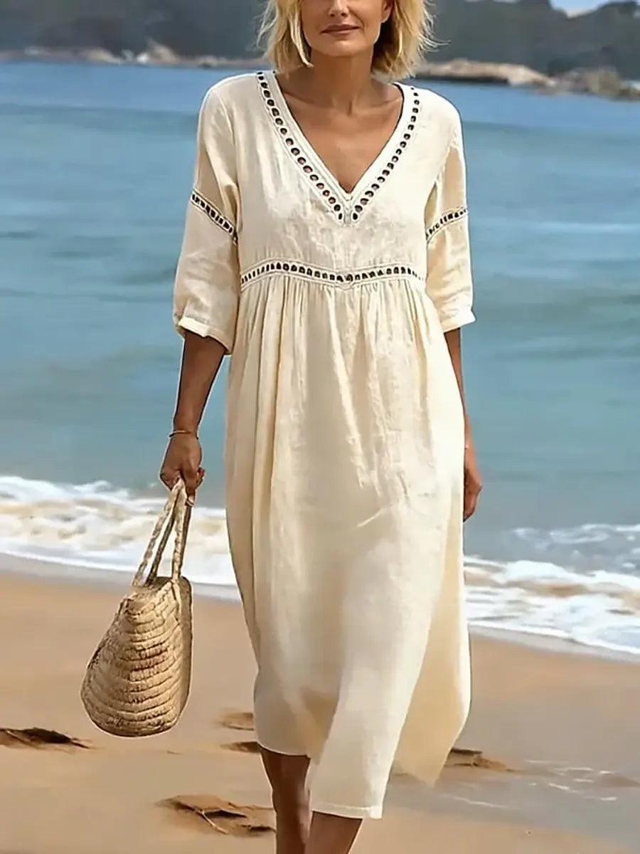 Elinor V neck midi dress – image 10