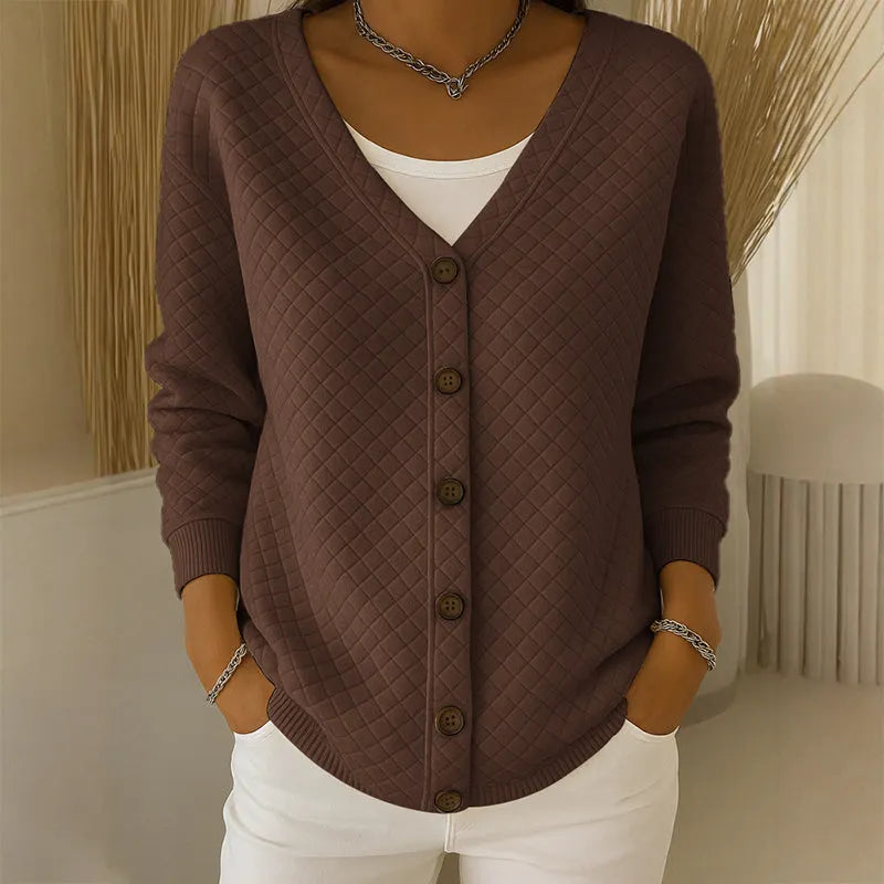 Octavia Elegant Quilted Knit Button Cardigan - image 8