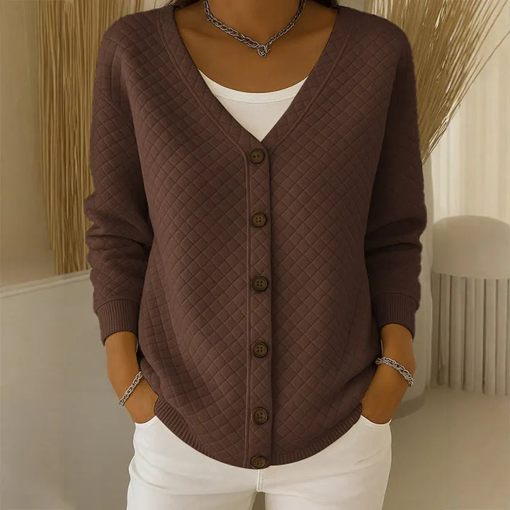 Octavia Elegant Quilted Knit Button Cardigan - image 8