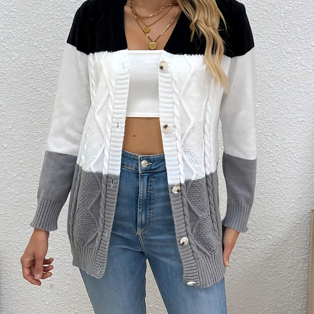 Sylvie patchwork knit cardigan – image 13