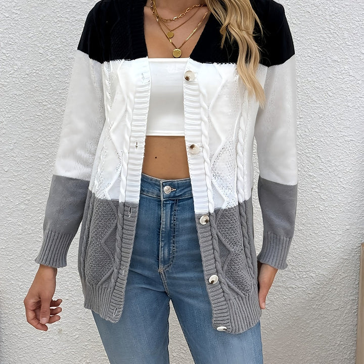 Sylvie patchwork knit cardigan – image 13