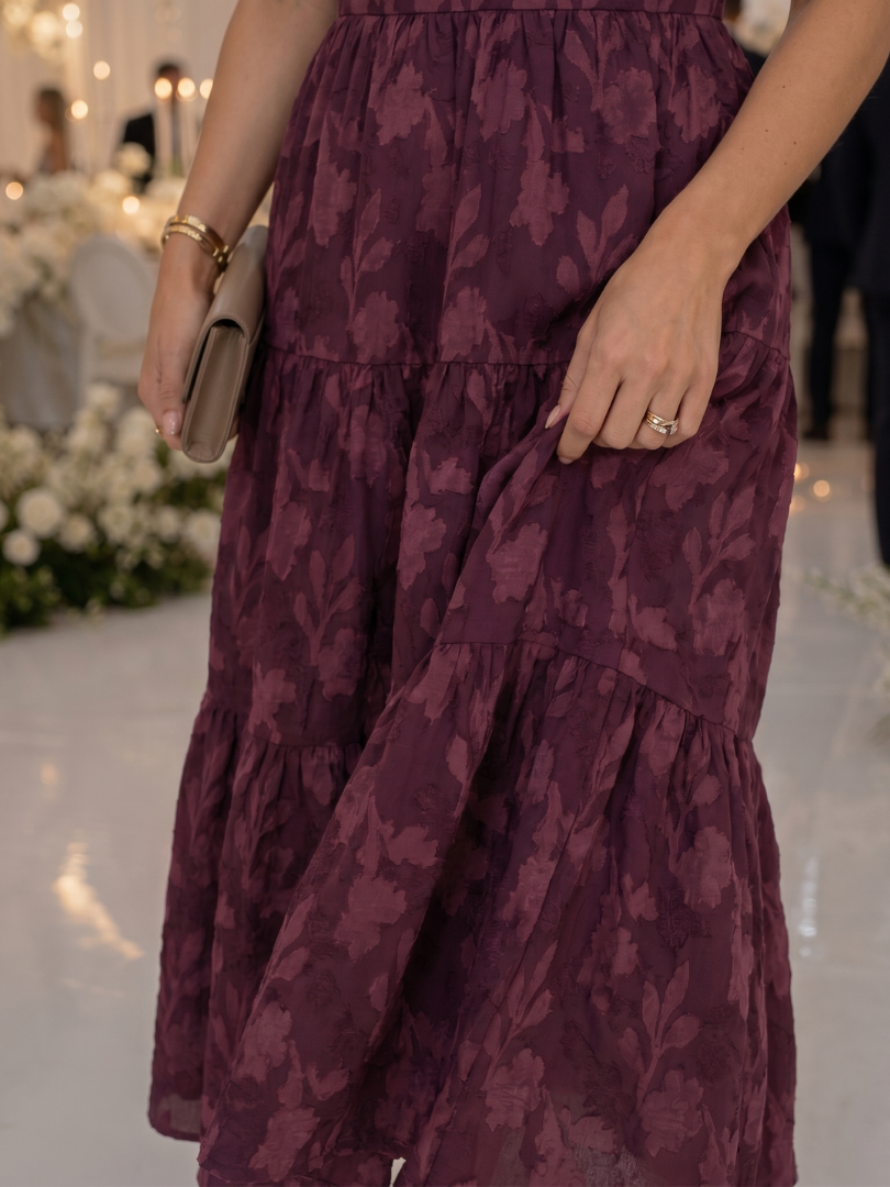 Birte square neck tiered midi dress – image 9