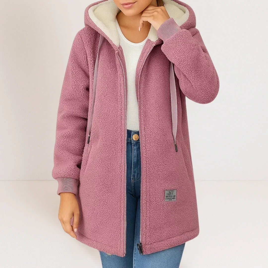 Sunna longline hooded fleece jacket – image 4