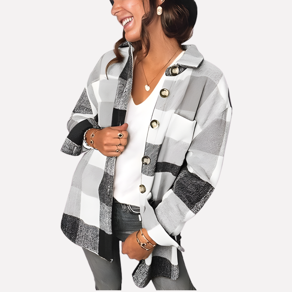 Turid relaxed plaid shacket – image 10