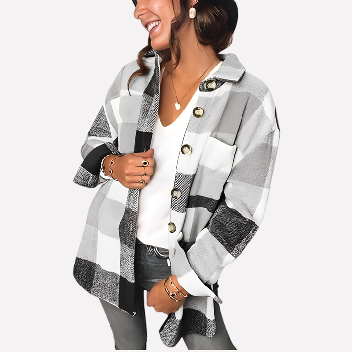 Turid relaxed plaid shacket – image 10
