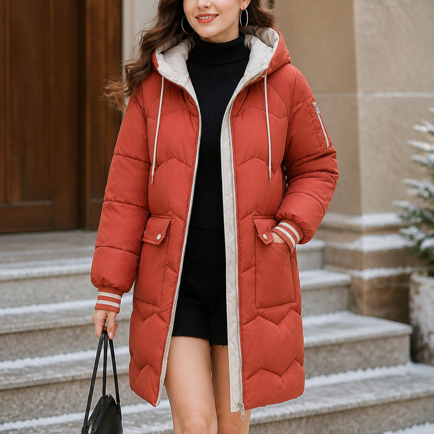 Apolline hooded mid length puffer coat – image 4