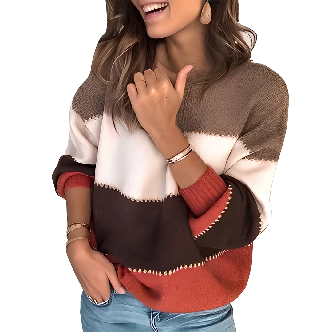 Aubrie striped knit jumper in khaki