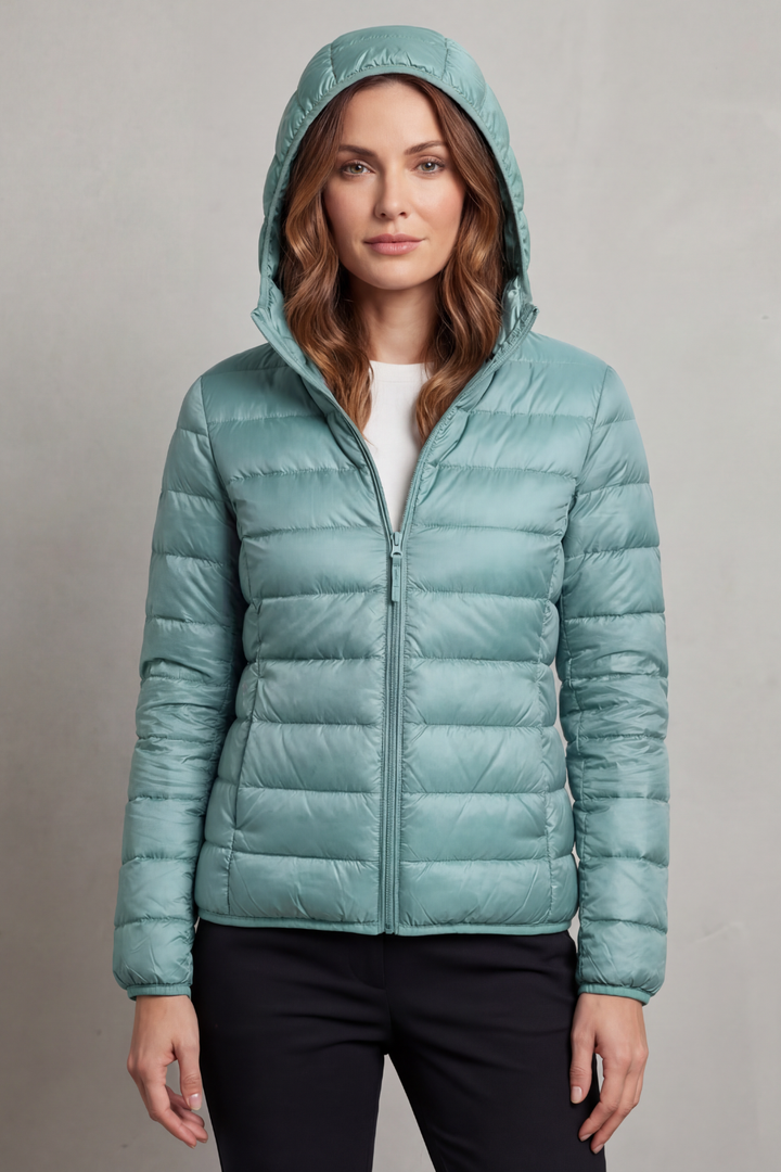 Sabrina Elegant Lightweight Packable Hooded Puffer Jacket - image 22