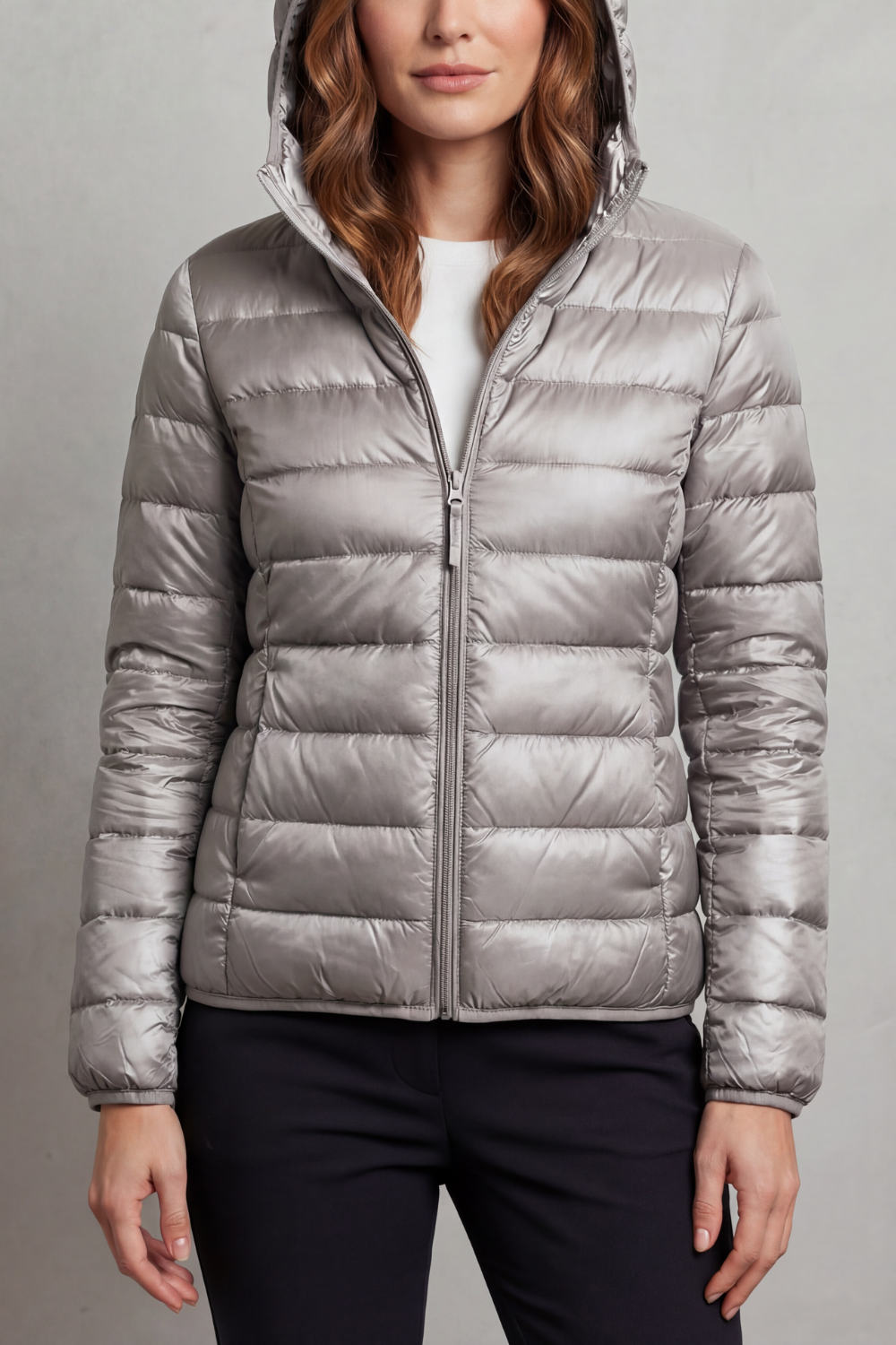 Sabrina Elegant Lightweight Packable Hooded Puffer Jacket - image 5