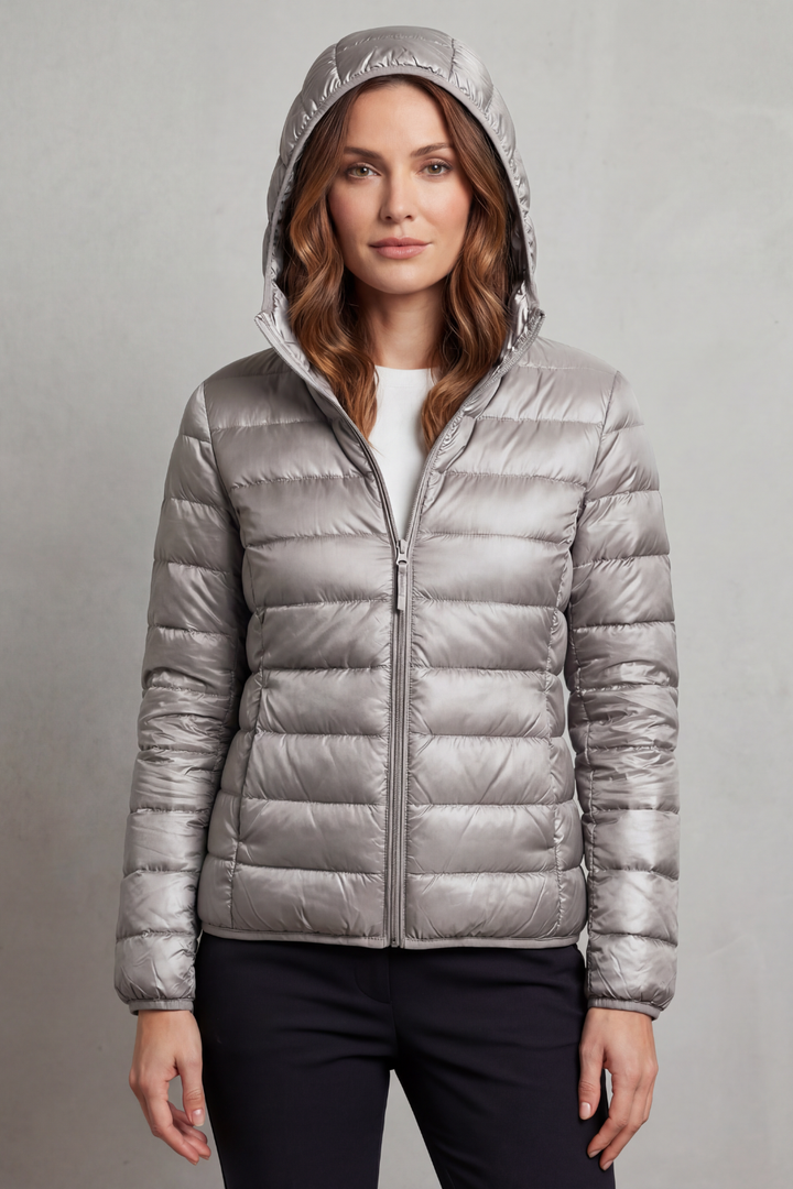 Sabrina Elegant Lightweight Packable Hooded Puffer Jacket - image 6