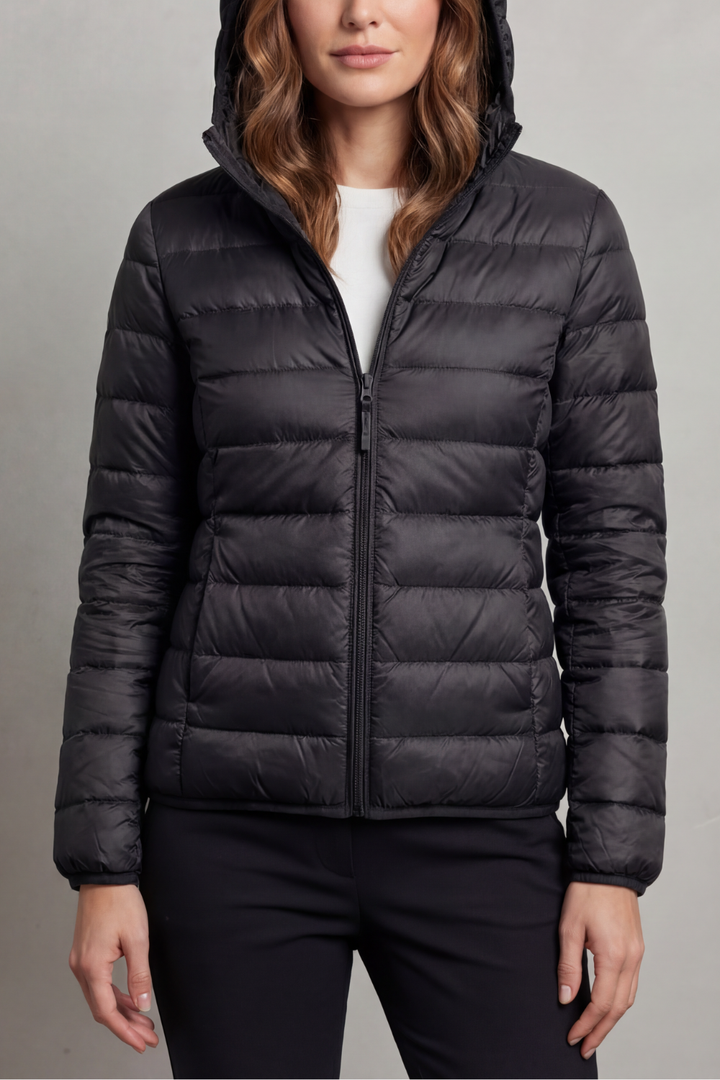 Sabrina Elegant Lightweight Packable Hooded Puffer Jacket - image 7