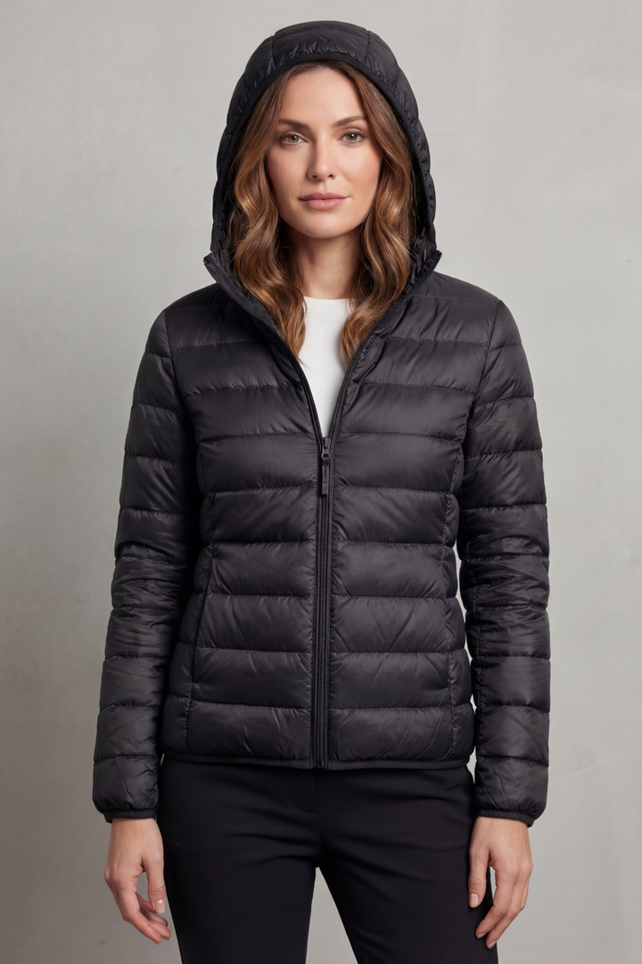 Sabrina Elegant Lightweight Packable Hooded Puffer Jacket - image 8
