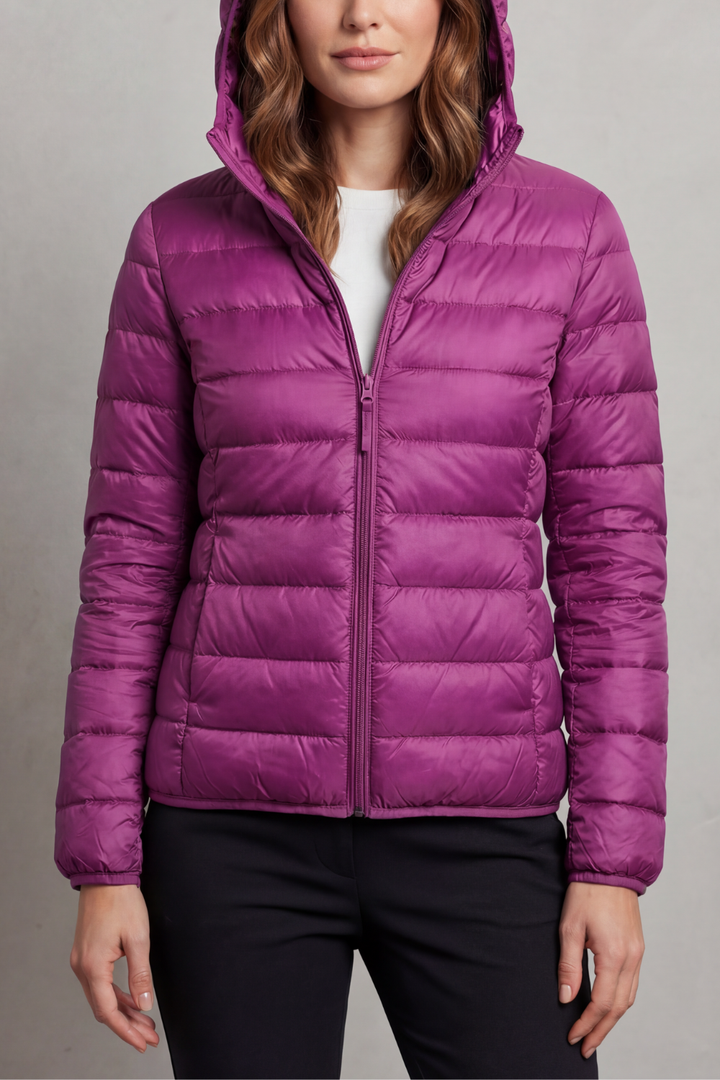 Sabrina Elegant Lightweight Packable Hooded Puffer Jacket - image 15