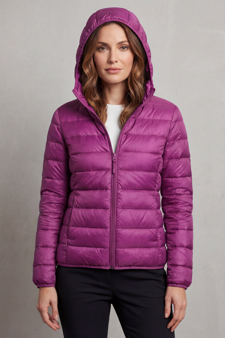 Sabrina Elegant Lightweight Packable Hooded Puffer Jacket - image 16