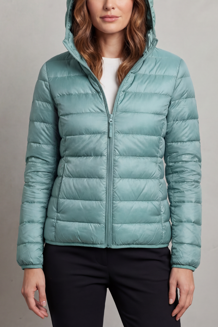 Sabrina Elegant Lightweight Packable Hooded Puffer Jacket - image 21