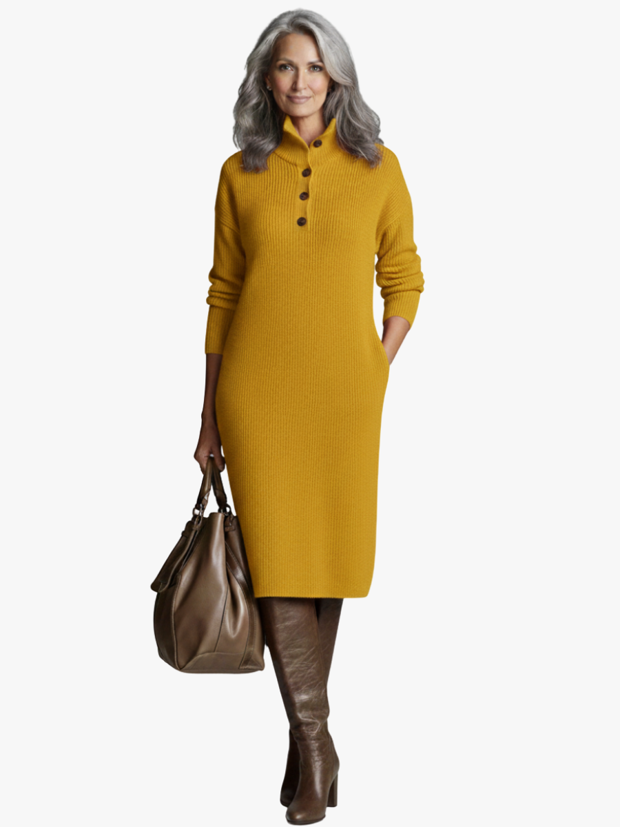 Celeste ribbed knit midi dress