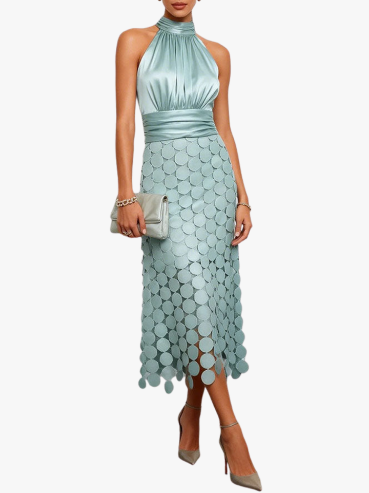 Helena halter neck midi dress