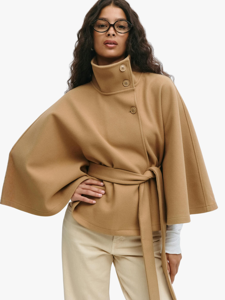Cora belted cape coat