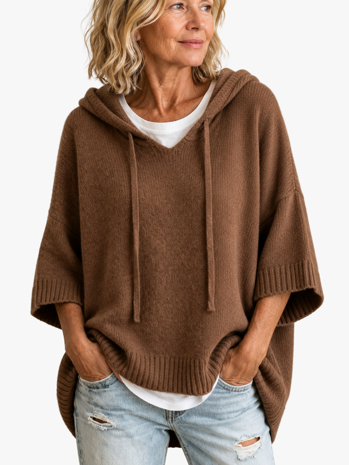 Veerle oversized hooded knit jumper