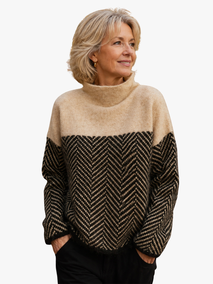 Mila contrast graphic knit jumper