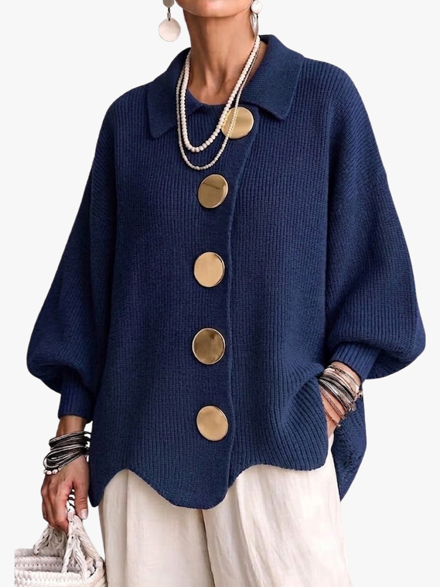 Alva knit vest with oversized collar