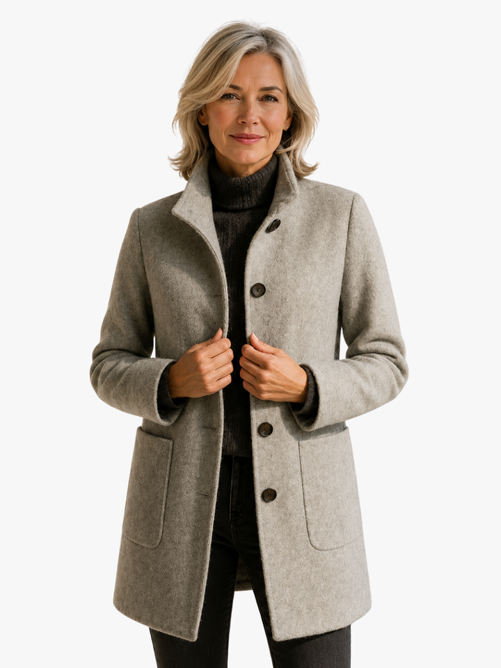 Dorothea fitted button front coat