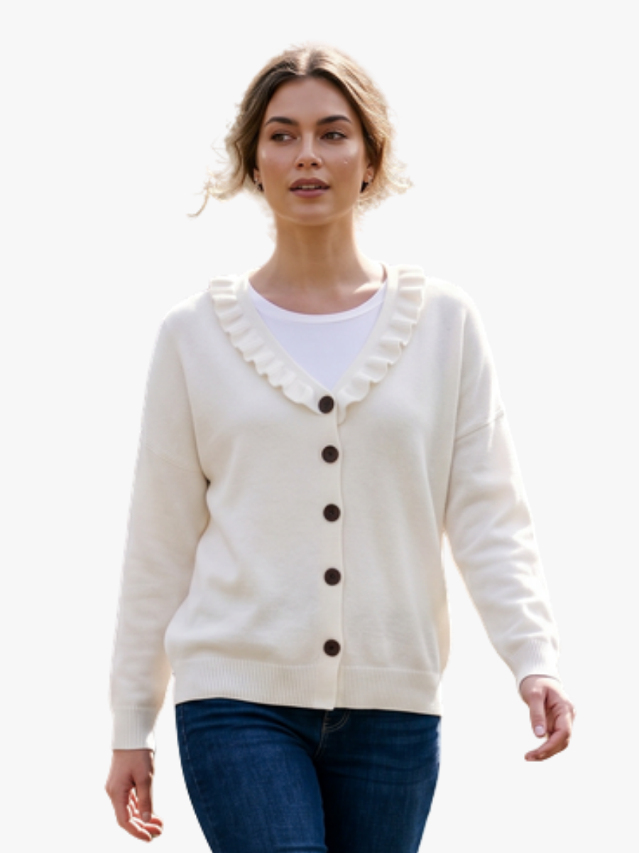 Clara ruffle collar gilet