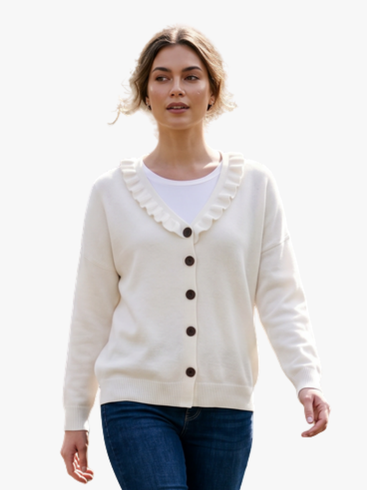 Clara ruffle collar gilet