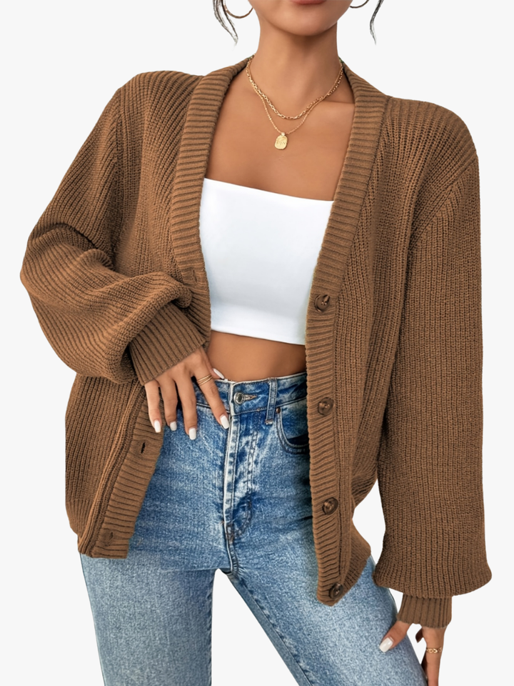 Estelle buttoned v neck cardigan – image 4