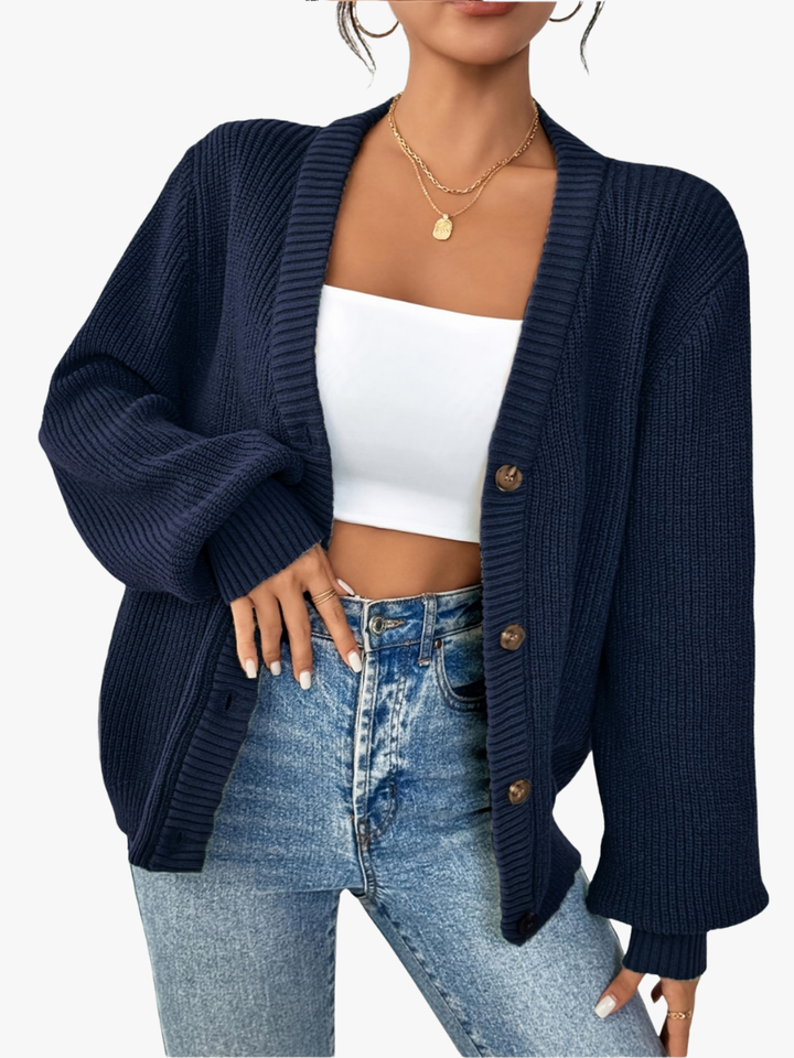 Estelle buttoned v neck cardigan – image 5