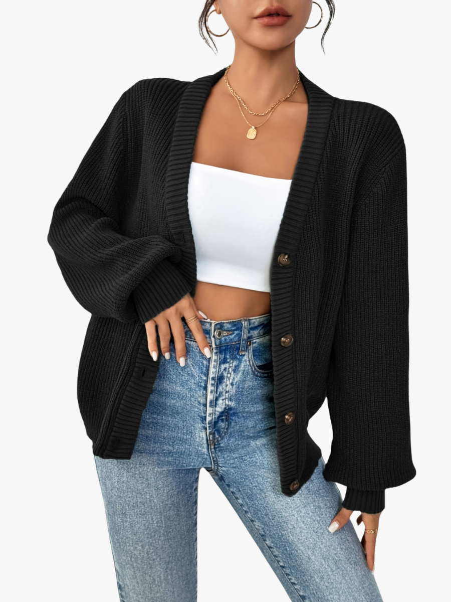 Estelle buttoned v neck cardigan