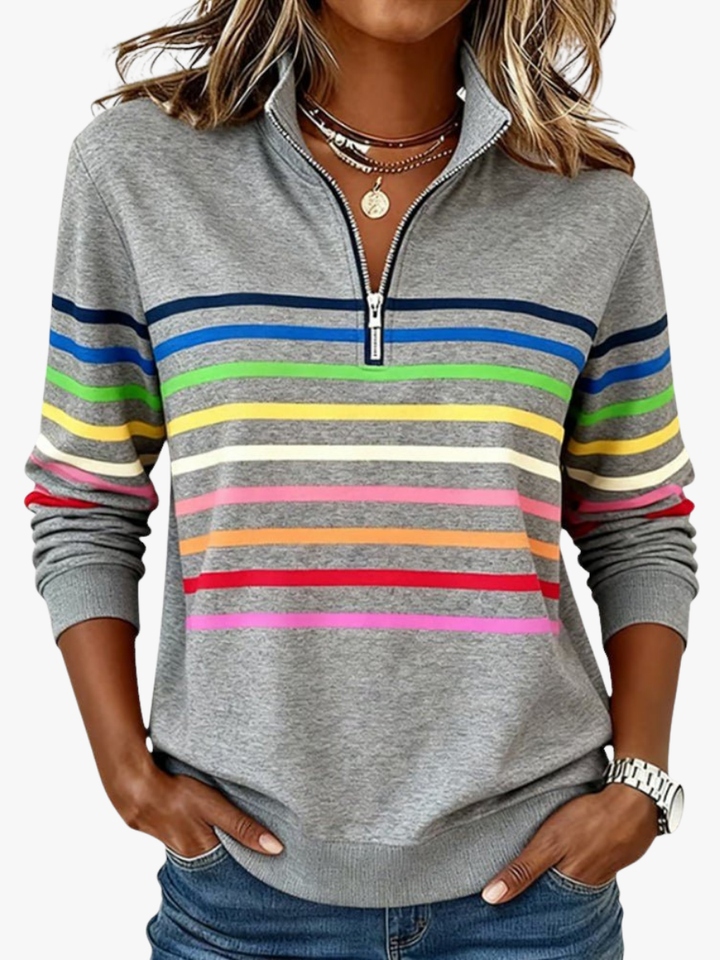 Jonna striped quarter zip sweatshirt