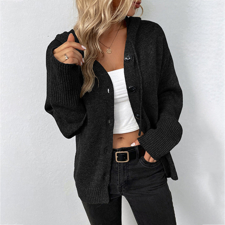 Kjersti hooded ribbed knit cardigan – image 3