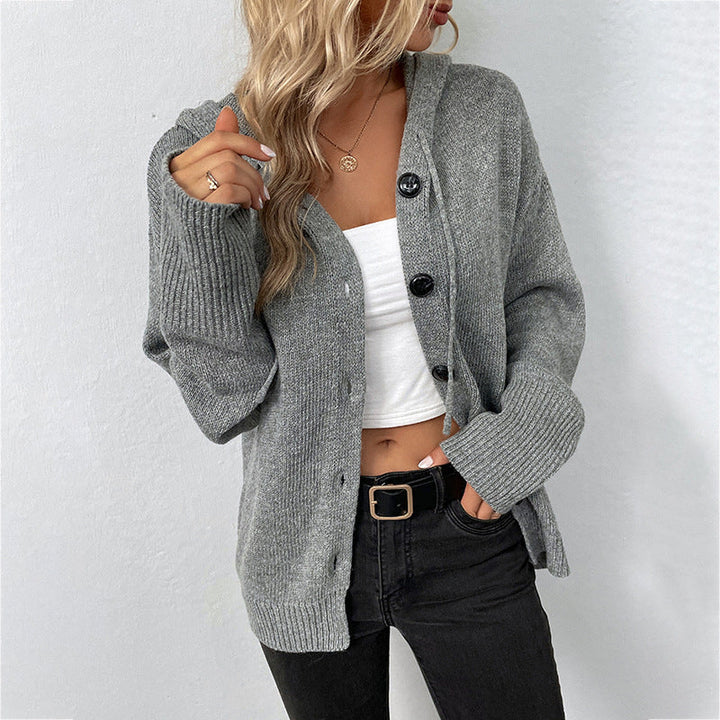 Kjersti hooded ribbed knit cardigan – image 8