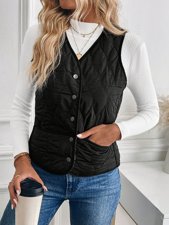 Sloane reversible quilted gilet with sherpa lining – image 4
