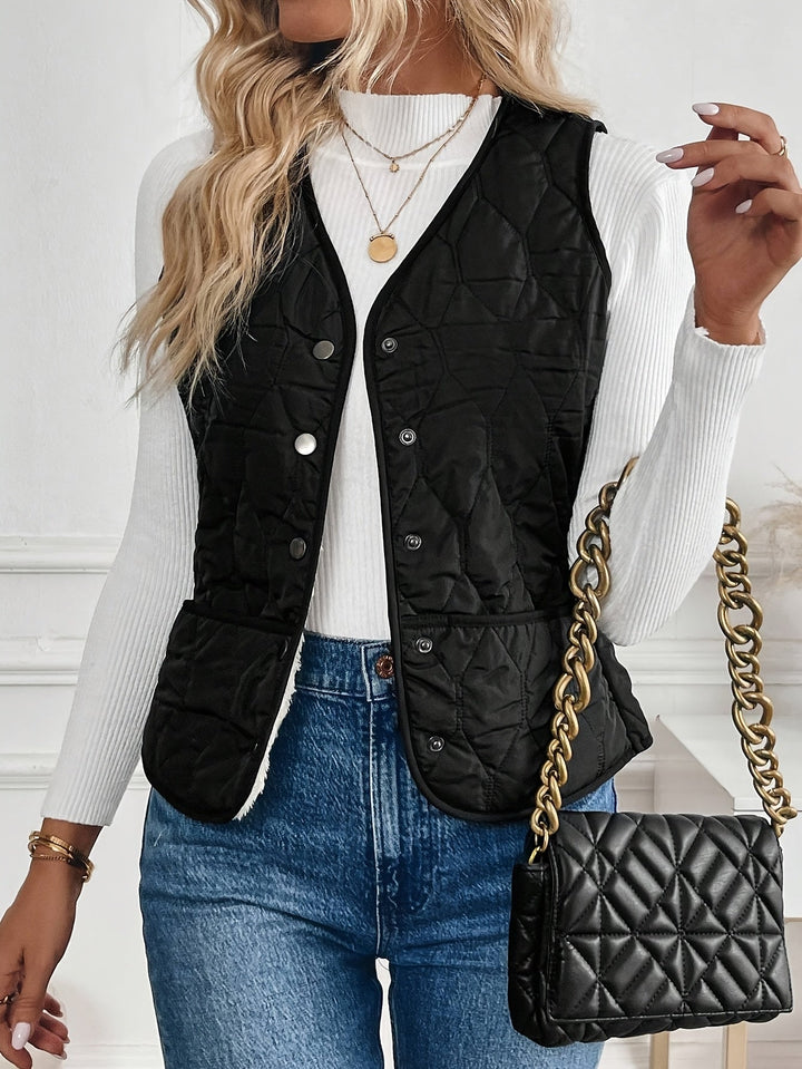 Sloane reversible quilted gilet with sherpa lining – image 5