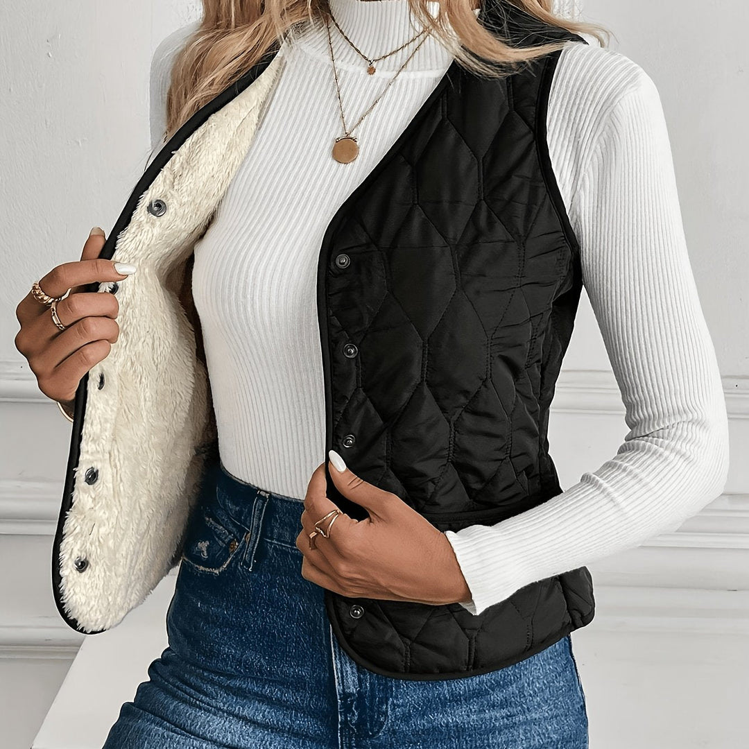 Sloane reversible quilted gilet with sherpa lining