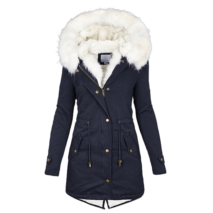 Antonia hooded winter jacket with button detail – image 4