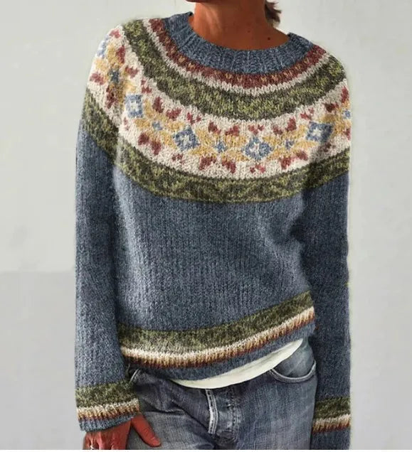 Nerys Elegant Ombre Fair Isle Crew Neck Jumper - image 5