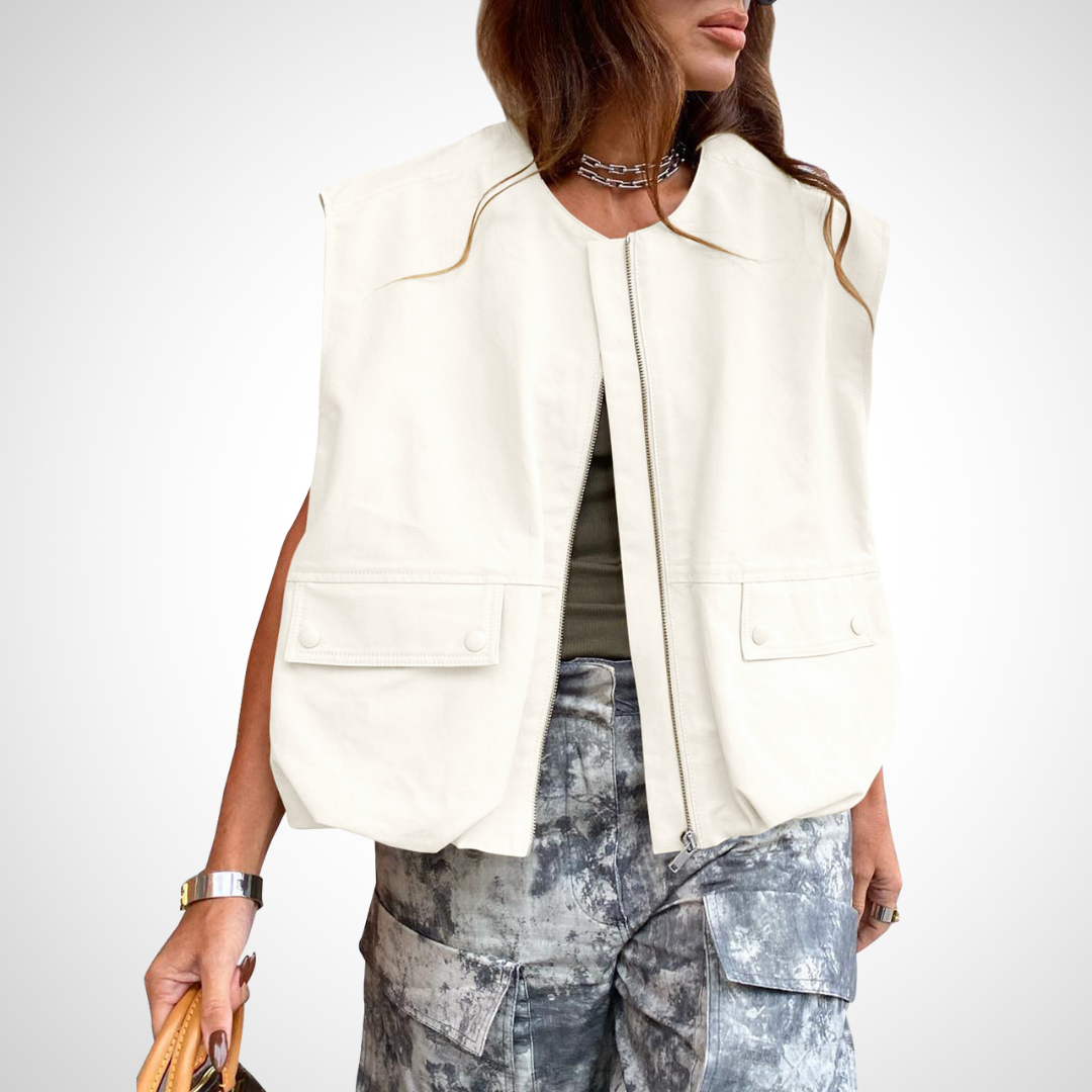 Aisling relaxed zip front padded gilet