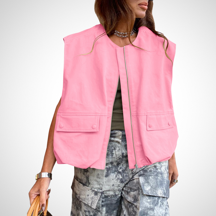 Aisling relaxed zip front padded gilet – image 6