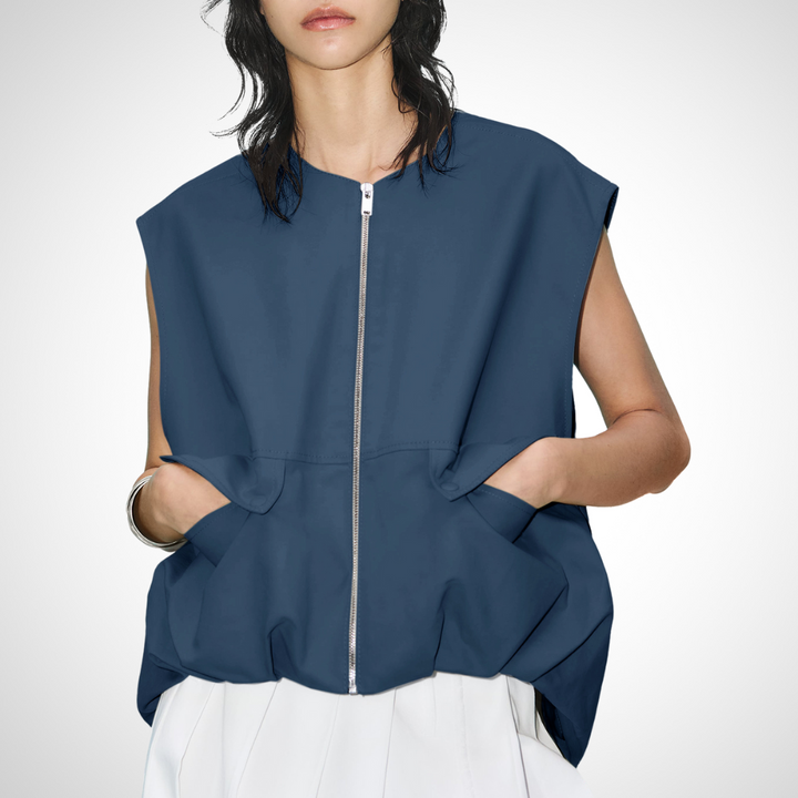 Aisling relaxed zip front padded gilet – image 8