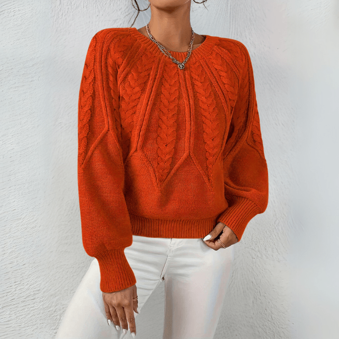 Cosima cable knit jumper with puff sleeves – image 9
