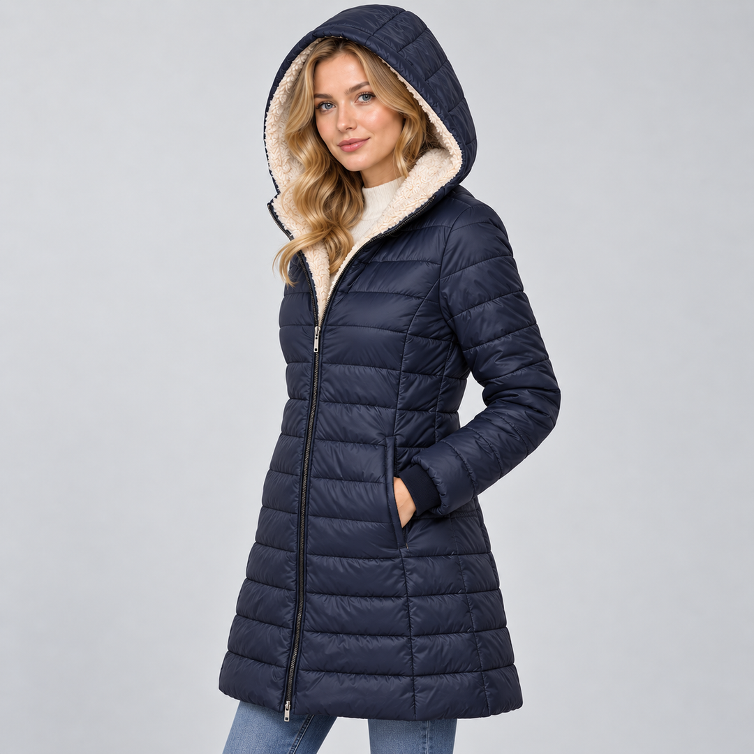 Eulalie fleece lined hooded padded coat – image 3