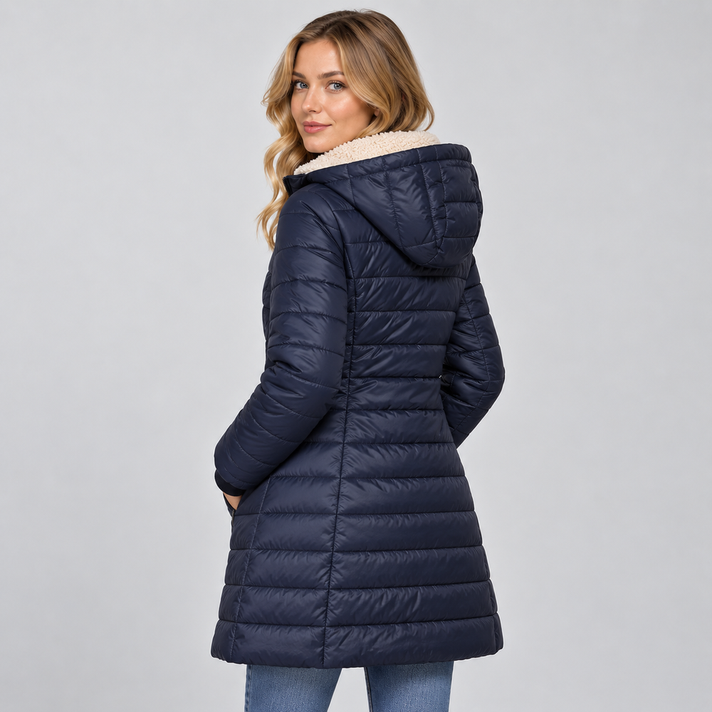 Eulalie fleece lined hooded padded coat – image 2