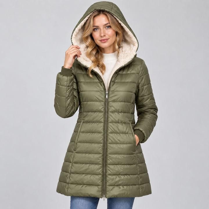 Eulalie fleece lined hooded padded coat – image 8