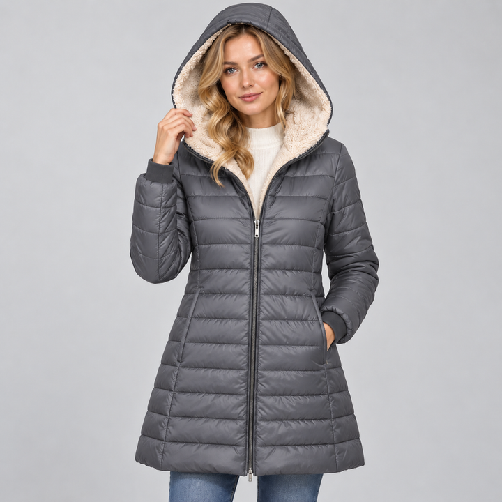 Eulalie fleece lined hooded padded coat – image 6